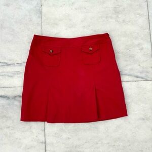VTG Style & Co. Skort Mini Red Cotton Pleated Womens 10 Preppy Schoolgirl Y2K